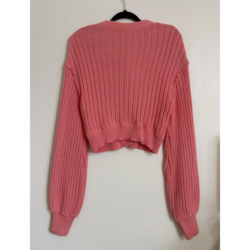 Pink Free People All Yours Cardigan Chunky Knit S - Picture 4 of 5